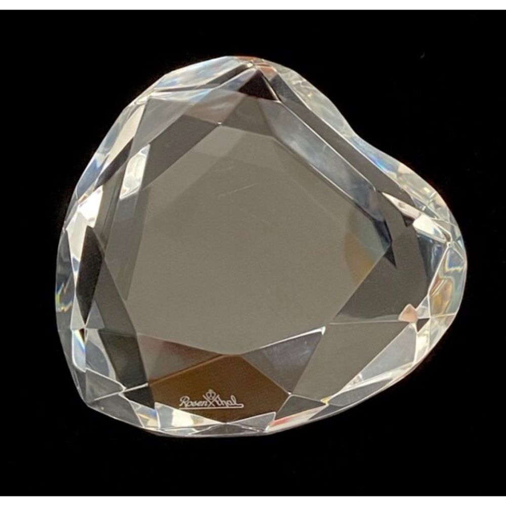 Vintage Fine Rosenthal Faceted Crystal Heart Figurine Paperweight